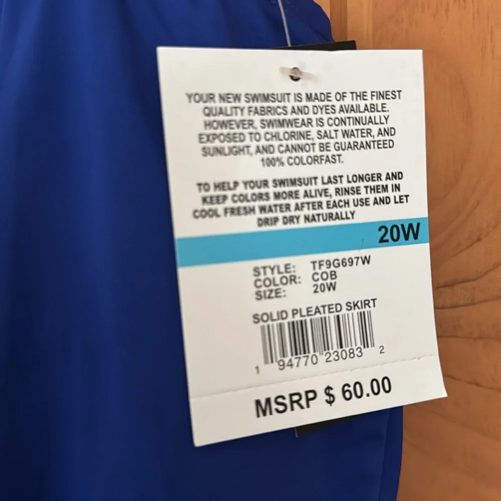 NWT 24th & Ocean Plus Size‎ Solid Blue Mid Waist Pleated Skirt Bottoms 20W